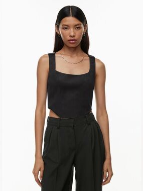 Aritzia Sunday Best Shiloh Satin Bustier Black Size Extra Small